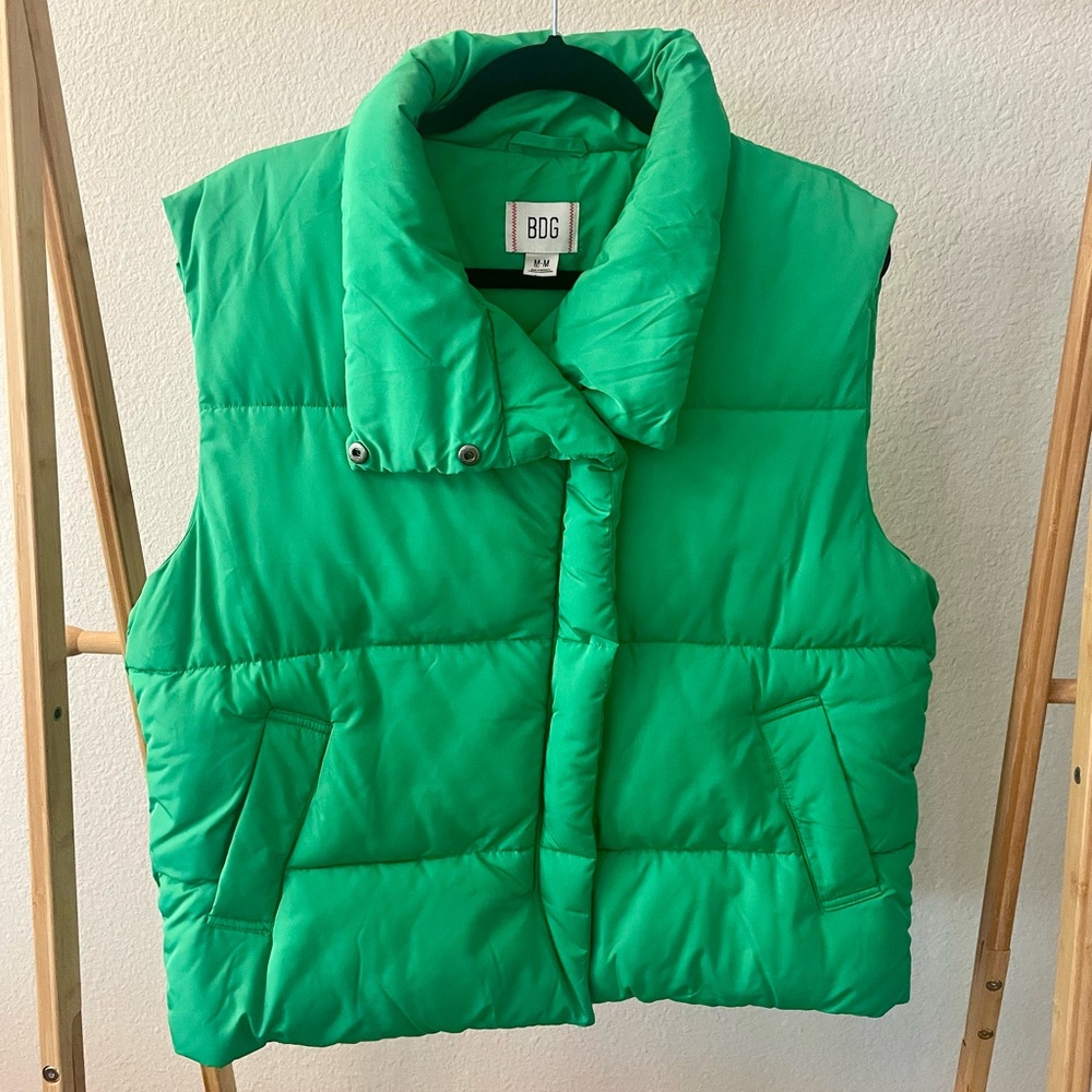 BDG Green Puffer Vest